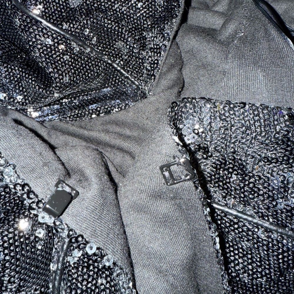 Maje Black collarless sequin evening jacket Size Large - Picture 2 of 10